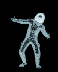 master astronaut is doing a hip hop move