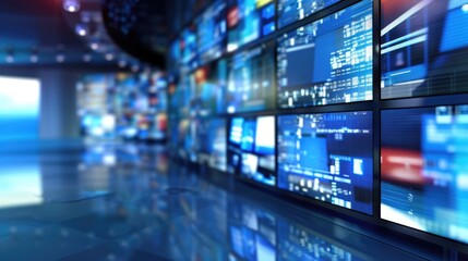 Newsroom background: the dynamic environment where stories unfold, the flow of information, and the technology driving modern news dissemination