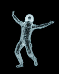 master astronaut is happy and dancing