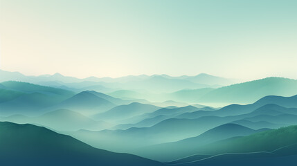 mountain landscape with fog