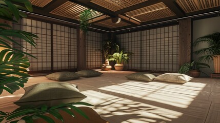 Living Room With A Tranquil, Zen-Inspired Design, Featuring Natural Materials And A, Room Background Photos