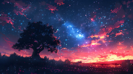 Night Sky with Stars, Calm and Serene