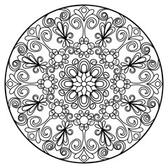 Mandala Infantil de Flores insetos borboletas e caracóis no jardim