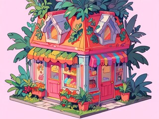 Isometric candy shop