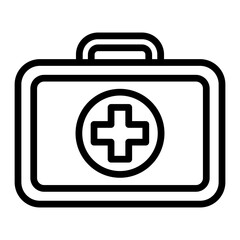 First Aid Kit Vector Line Icon Design