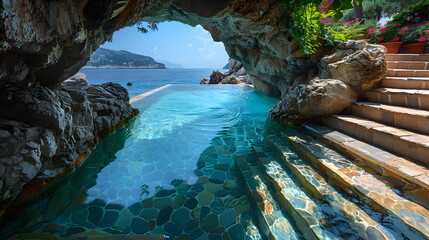 Inviting Pool: Steps Leading Down to Clear Blue Water