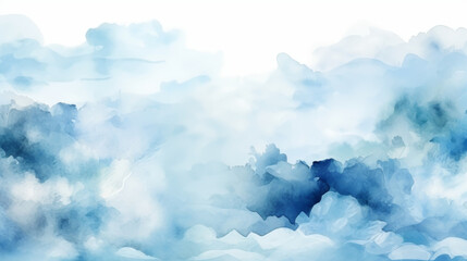 Blue Sky and Clouds Watercolor Painting Background for Creative Websites and Blogs