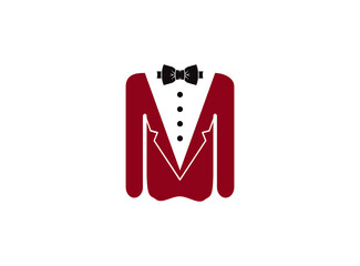 chef cooker wear with a bowtie a creative logo waiter clothes design image