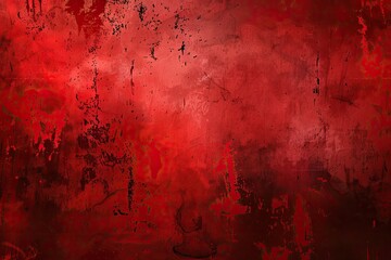 A red background with splatters of paint. The background is a mix of red and black, giving it a dark and moody feel