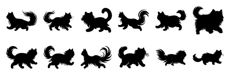 Cat silhouette set vector design big pack of illustration and icon