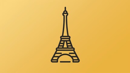 Eiffel Tower against a gradient gold light background, symbolising Paris and the Olympics, wide banner