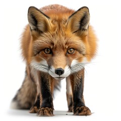 Naklejka premium a close up of a fox's face with a white background