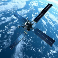 Fototapeta premium a satellite in the air above the earth