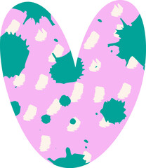 Heart With Modern Splash Blots Pattern