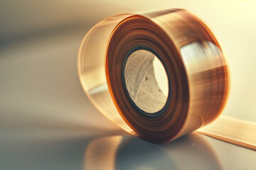 close-up of a roll of tape with dramatic lighting