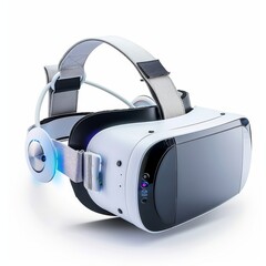 a virtual reality headset with headphones and headphones attached