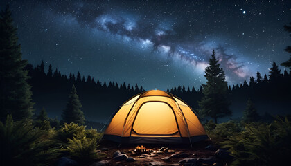 tent at night