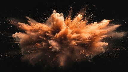 A large explosion of dust and debris is shown in black and white. The image is a close up of the explosion, with the dust and debris filling the frame. Scene is intense and chaotic