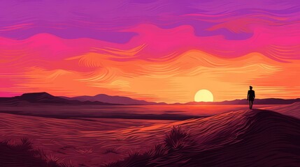Vibrant chibistyle field in a cartoony drawing with vivid colors  stylized digital painting, created in vector art  pastel tones.