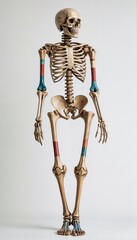 A skeleton with colorful paint  