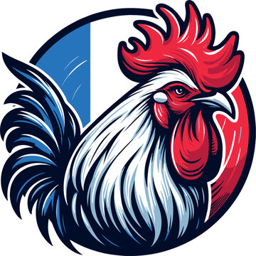 France Flag Circle Badge Vector