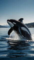 Obraz premium killer wale in a clean water