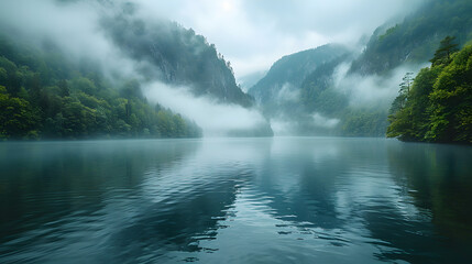 Obraz premium fog over the river