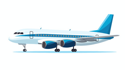 Modern airplane for passengers transportation side