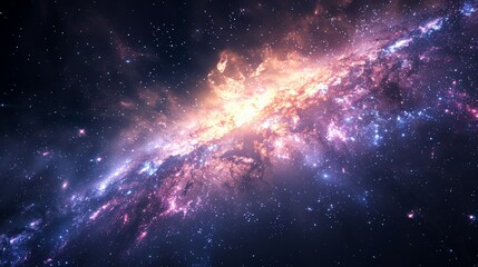 An intimate glimpse into the heart of a galaxy, where the gravitational pull weaves a spectacular tapestry of luminous gas and glittering stars against the inky backdrop of space.