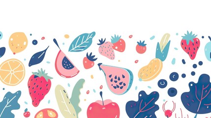 Flat design banner. Health food concept isolated