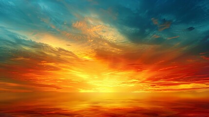 Obraz premium Breathtaking sunset floods the sky with vivid, dramatic hues.