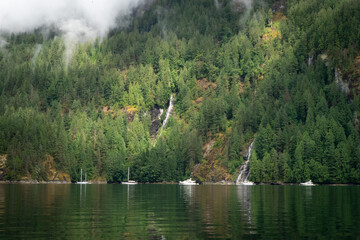 Sail boats on the lake