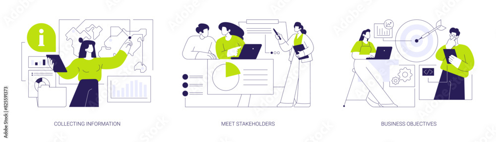 Canvas Prints business analysis in it company abstract concept vector illustrations.