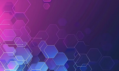 Purple and blue abstract background with hexagon pattern