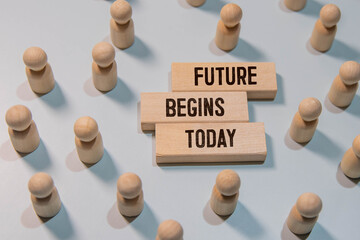 Future begins today is shown using a text