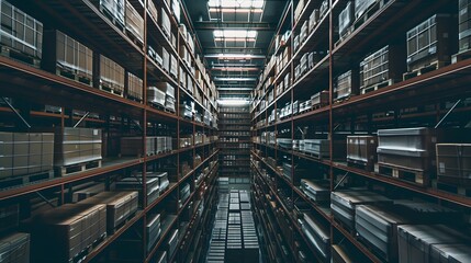 A large empty warehouse with rows of collumn.