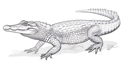 Naklejka premium crocodile, reptile, animal, lizard, alligator, wildlife, nature, isolated, wild, mouth, white, predator, dangerous, danger, zoo, head, dragon, carnivore, skin, scaly, tooth, tail, tropical, green, ani