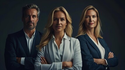 Fototapeta premium A professional headshot of a confident business team
