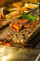 Skewers of meat kababs