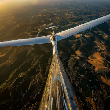  Glider Pilot Maneuvering a Sailplane Top View Silent Skies