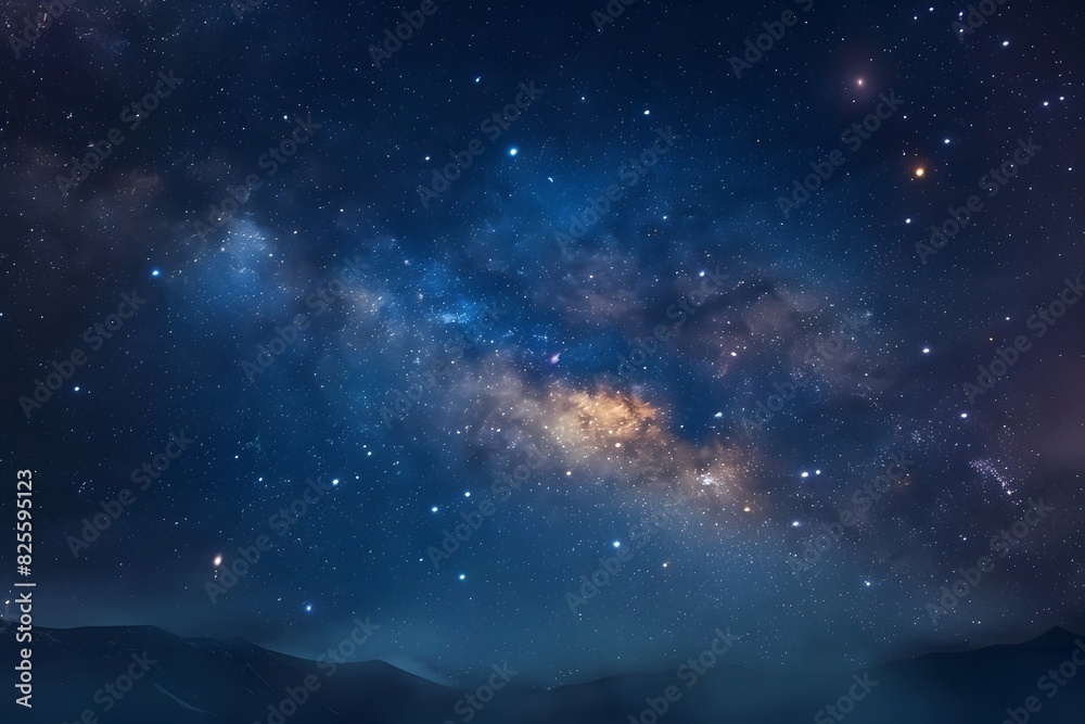 Wall mural cosmic night sky with stars and galactic clouds - astronomy background