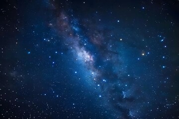 Naklejka premium Starry Night Sky with Milky Way Galaxy, Deep Space Exploration