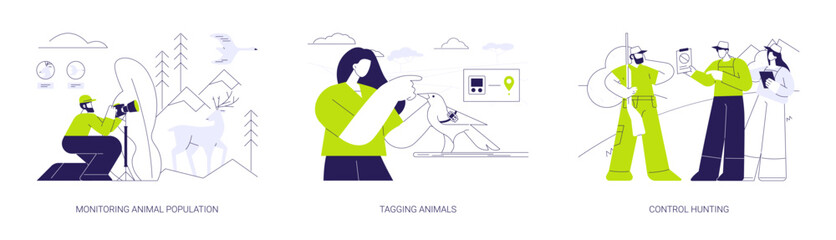 Wildlife biologist abstract concept vector illustrations.