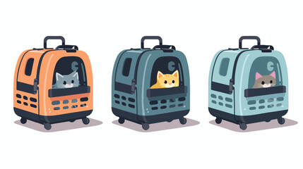 Plastic pet travel carrier for transporting cats do