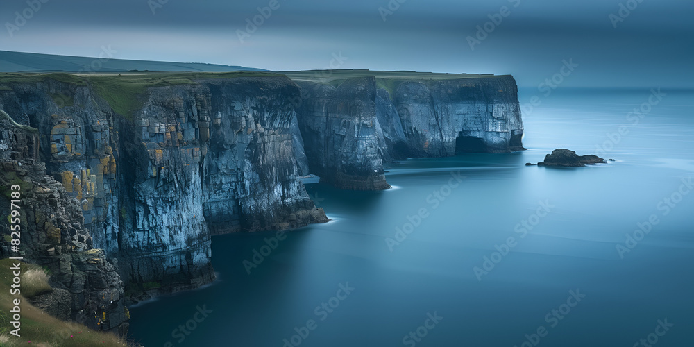 Poster Landscape of cliffs by the ocean