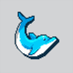 Pixel art illustration Dolphin. Pixelated Dolphin. Dolphin pixelated for the pixel art game and icon for website and video game. old school retro.