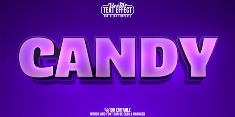 Candy editable text effect, customizable sugar and lollipop 3D font style
