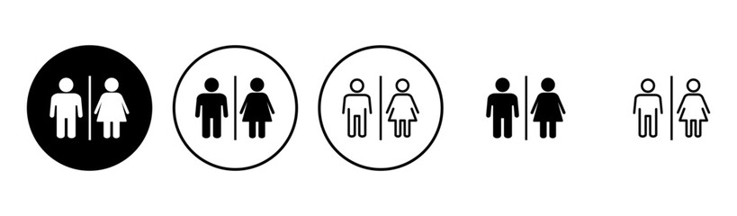 Toilet icon set. restrooms icon vector. bathroom sign. wc, lavatory