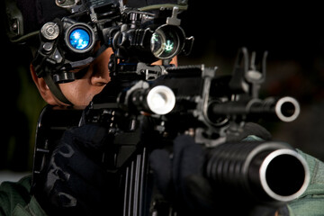 Fototapeta premium Colombian police special forces in action
