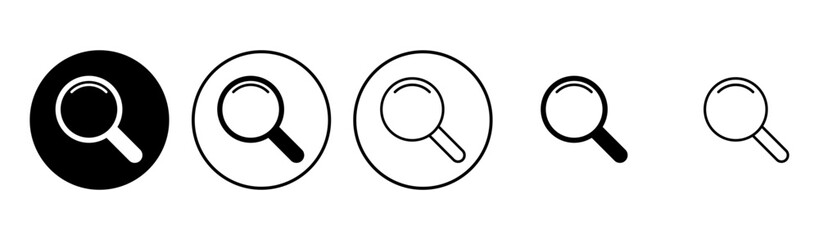 Search icon set. search magnifying glass icon